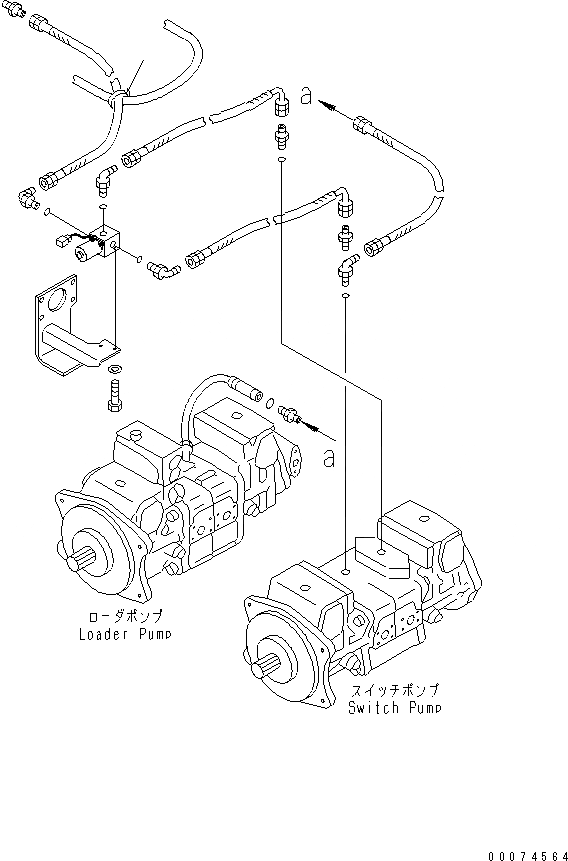 Схема запчастей Komatsu WA700-3 - ГИДРОЛИНИЯ (ДОПОЛН. ЛИНИЯ) (ACTIVE РАБОЧ.ING)(№7-) ГИДРАВЛИКА