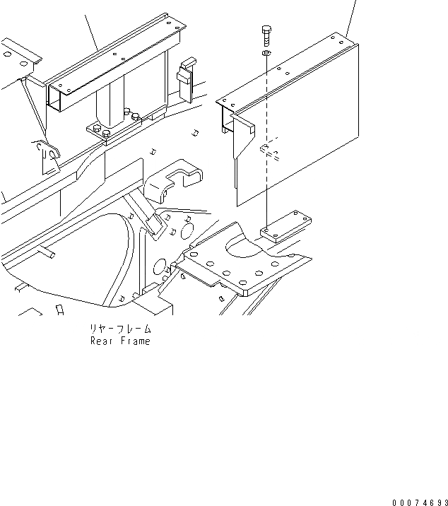 Схема запчастей Komatsu WA700-3 - ОТСЕК ДВИГАТЕЛЯ(БОКОВ. КРЫШКА)(№7-) ЧАСТИ КОРПУСА