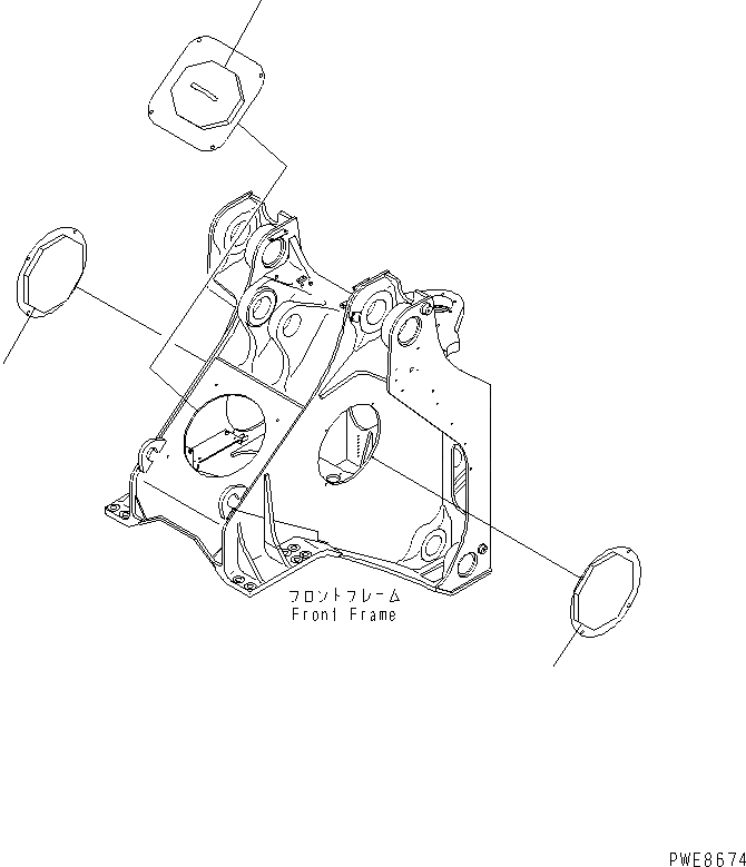 Схема запчастей Komatsu WA700-3 - КАПОТ (ПЕРЕДН. РАМА КРЫШКАЩИТКИ) (СПЕЦ-Я TBG)(№-7) ЧАСТИ КОРПУСА