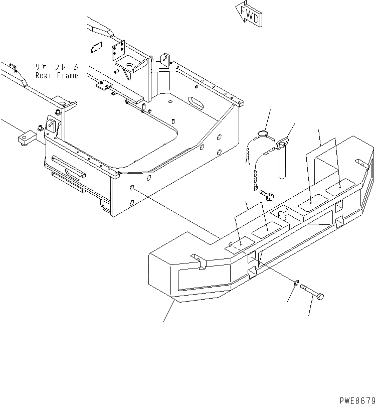 Схема запчастей Komatsu WA700-3 - ПРОТИВОВЕС (СПЕЦ-Я TBG)(№-7) ЧАСТИ КОРПУСА