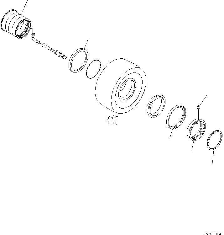 Схема запчастей Komatsu WA700-3 - ОБОД КОЛЕСА (./7-9) (ДЛЯ BIAS ШИНЫ) ПОДВЕСКА И КОЛЕСА