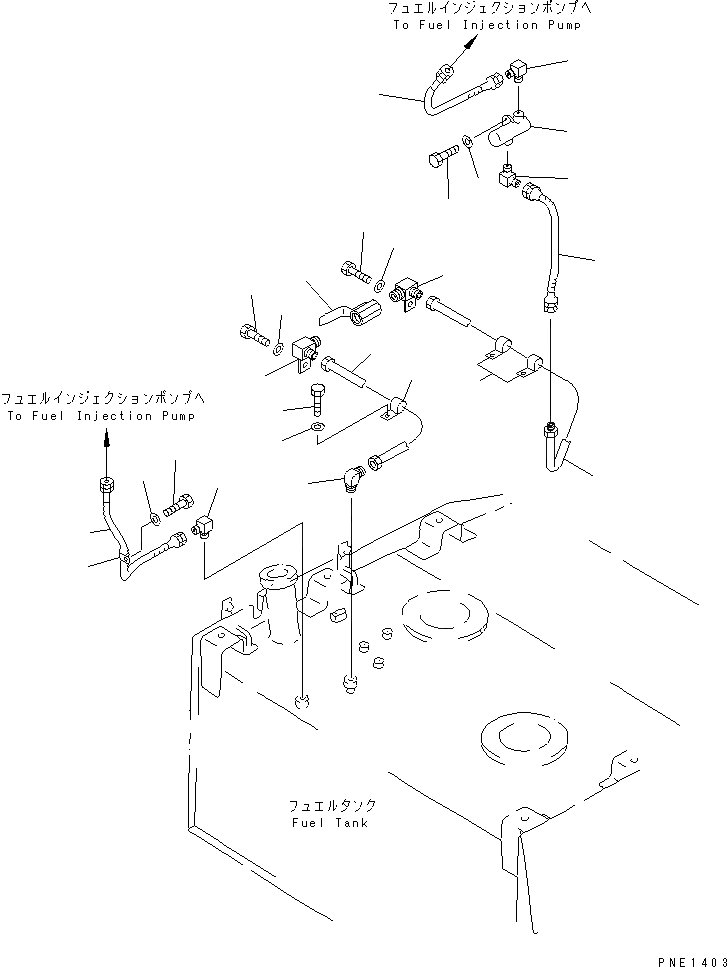 Схема запчастей Komatsu WA700-1 - ТОПЛИВОПРОВОД. КОМПОНЕНТЫ ДВИГАТЕЛЯ И ЭЛЕКТРИКА