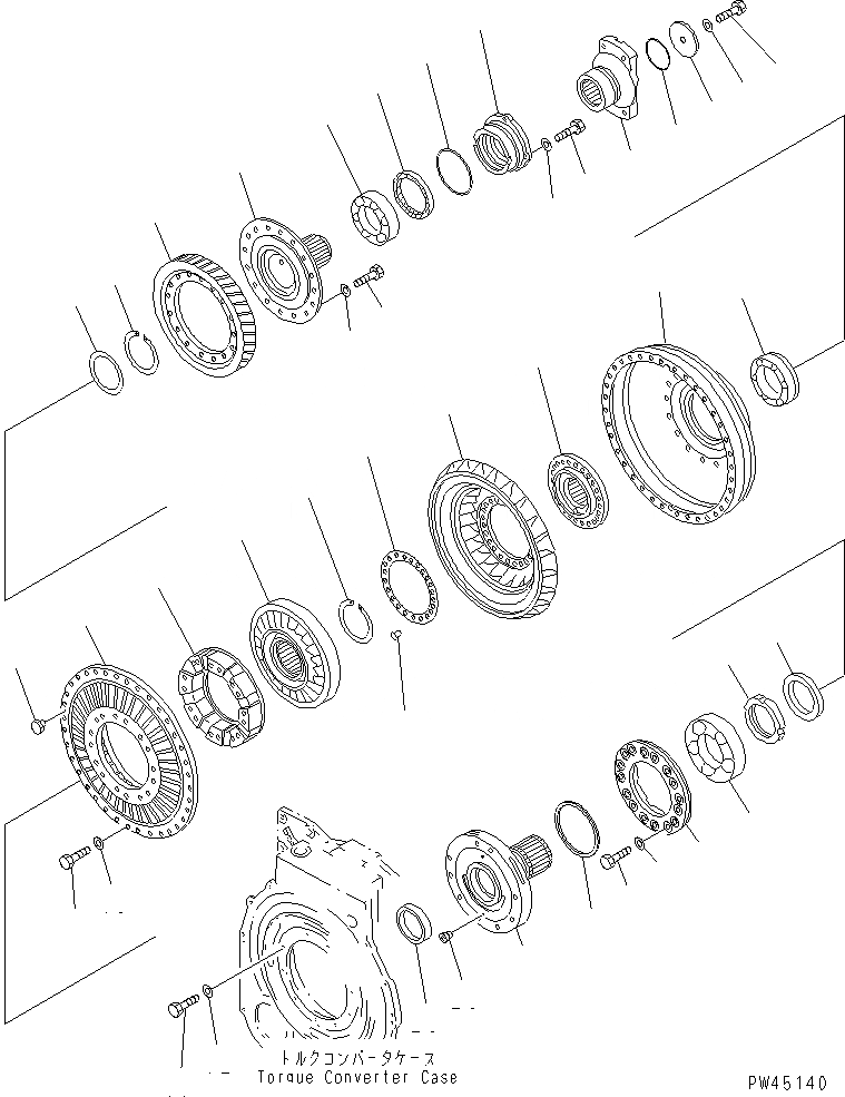 Схема запчастей Komatsu WA700-1 - ГИДРОТРАНСФОРМАТОР ГИДРОТРАНСФОРМАТОР И ТРАНСМИССИЯ