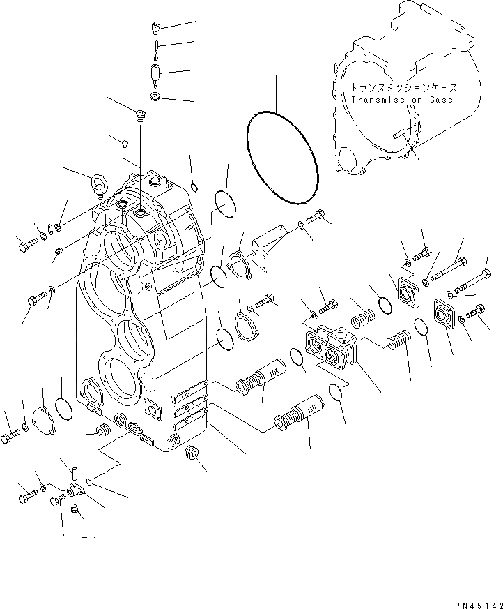 Схема запчастей Komatsu WA700-1 - КОРПУС ПЕРЕДАЧИ (/) ГИДРОТРАНСФОРМАТОР И ТРАНСМИССИЯ