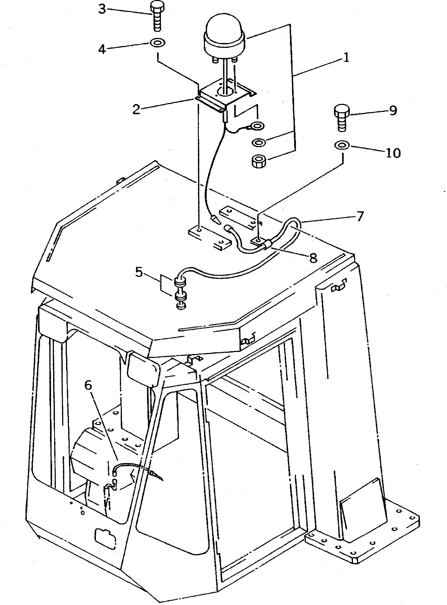 Схема запчастей Komatsu WA700-1 - ПРОБЛЕСК. МАЯК (ДЛЯ КАБИНЫ) РАМА И ЧАСТИ КОРПУСА