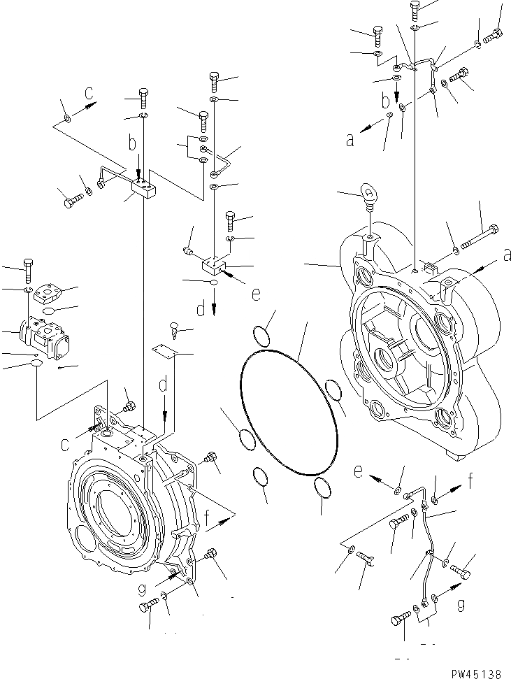 Схема запчастей Komatsu WA700-1 - КОРПУС ГИДРОТРАНСФОРМАТОРА ТРАНСМИССИЯ
