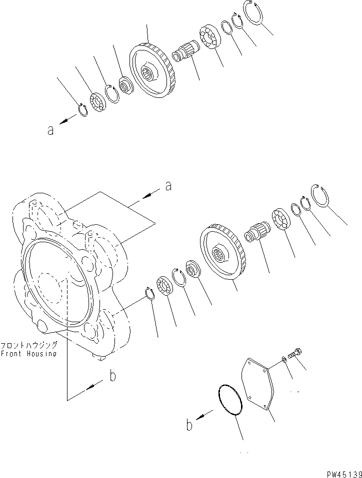 Схема запчастей Komatsu WA700-1 - МЕХ-М ОТБОРА МОЩН-ТИ ПРИВОД ТРАНСМИССИЯ