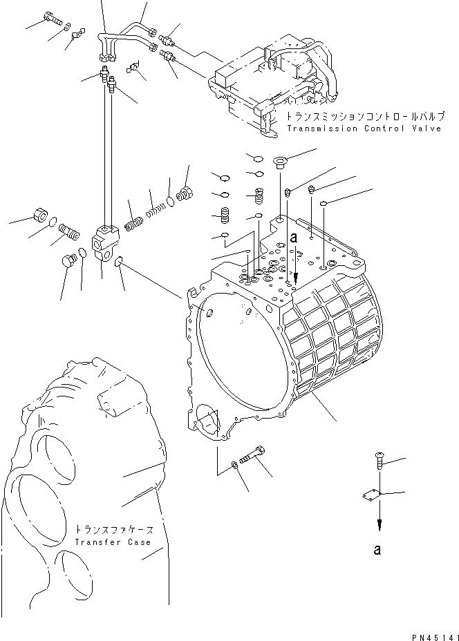 Схема запчастей Komatsu WA700-1 - КОРПУС ТРАНСМИССИИ ТРАНСМИССИЯ
