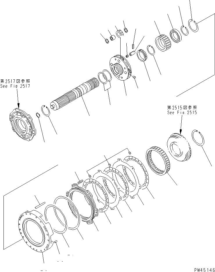Схема запчастей Komatsu WA700-1 - ТРАНСМИССИЯ (1 МУФТА) ТРАНСМИССИЯ