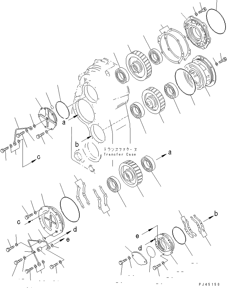 Схема запчастей Komatsu WA700-1 - ТРАНСМИССИЯ (ВЫХОДНОЙ ВАЛ) (/) ТРАНСМИССИЯ