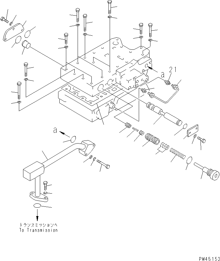 Схема запчастей Komatsu WA700-1 - КЛАПАН УПРАВЛЕНИЯ ТРАНСМИССИЕЙ (/) ТРАНСМИССИЯ