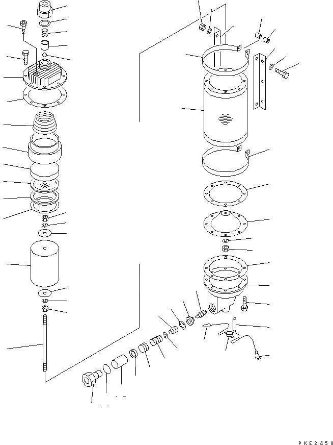 Схема запчастей Komatsu WA700-1 - ВОЗД. ВЛАГООТДЕЛИТЕЛЬ ВЕДУЩ. ВАЛ¤ ДИФФЕРЕНЦ. И КОЛЕСА