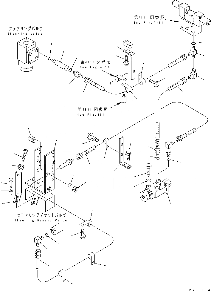 Схема запчастей Komatsu WA700-1 - ГИДРОЛИНИЯ (ГЛАВН. ЛИНИЯ) (/) (STR. КЛАПАН - STR. ЗАПРАШИВАЮЩ.) (/) (ДЛЯ УПРАВЛ-Е ДЖОЙСТИКОМ) РУЛЕВ. УПРАВЛЕНИЕ И СИСТЕМА УПРАВЛЕНИЯ