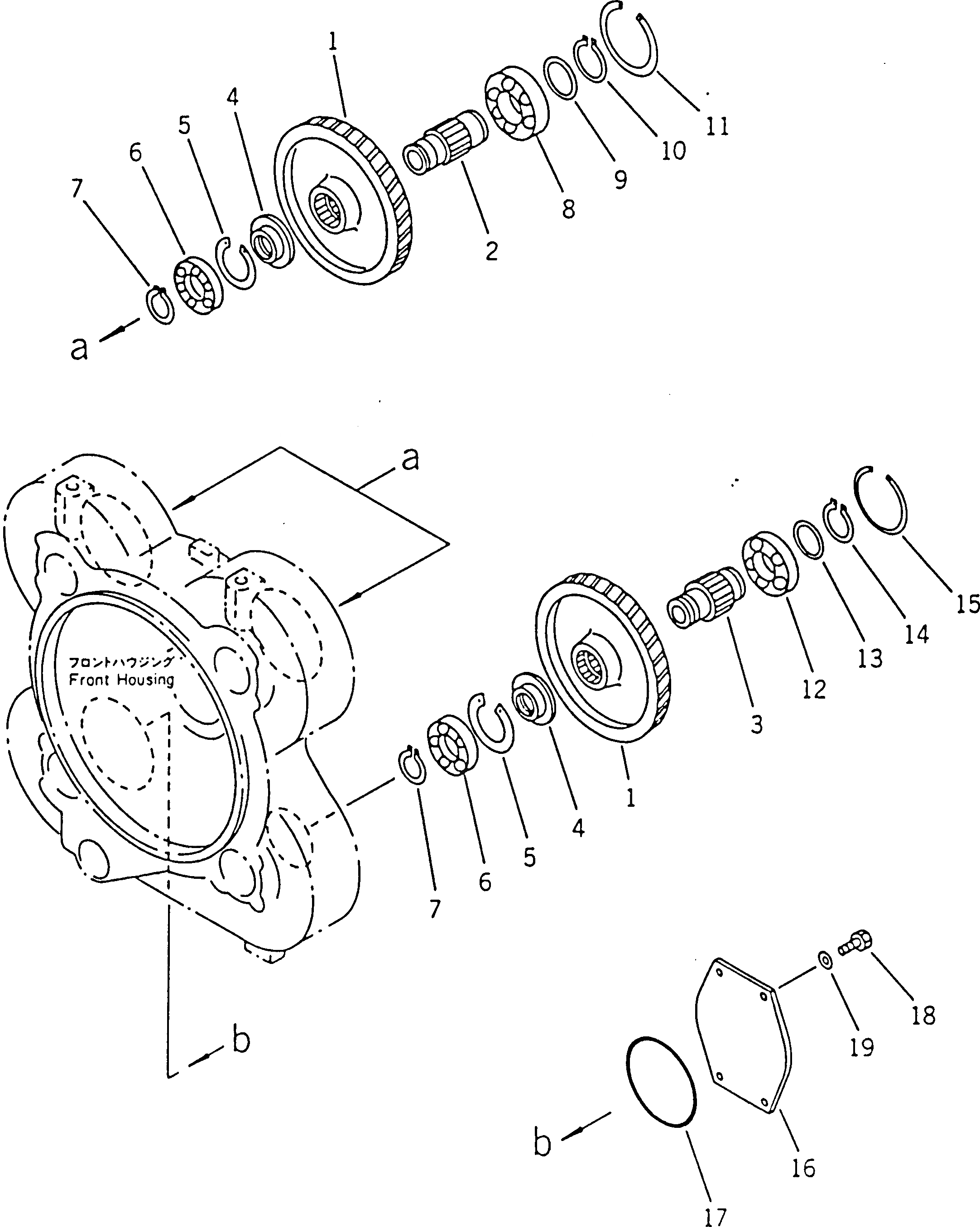 Схема запчастей Komatsu WA700-1 - МЕХ-М ОТБОРА МОЩН-ТИ ПРИВОД ТРАНСМИССИЯ