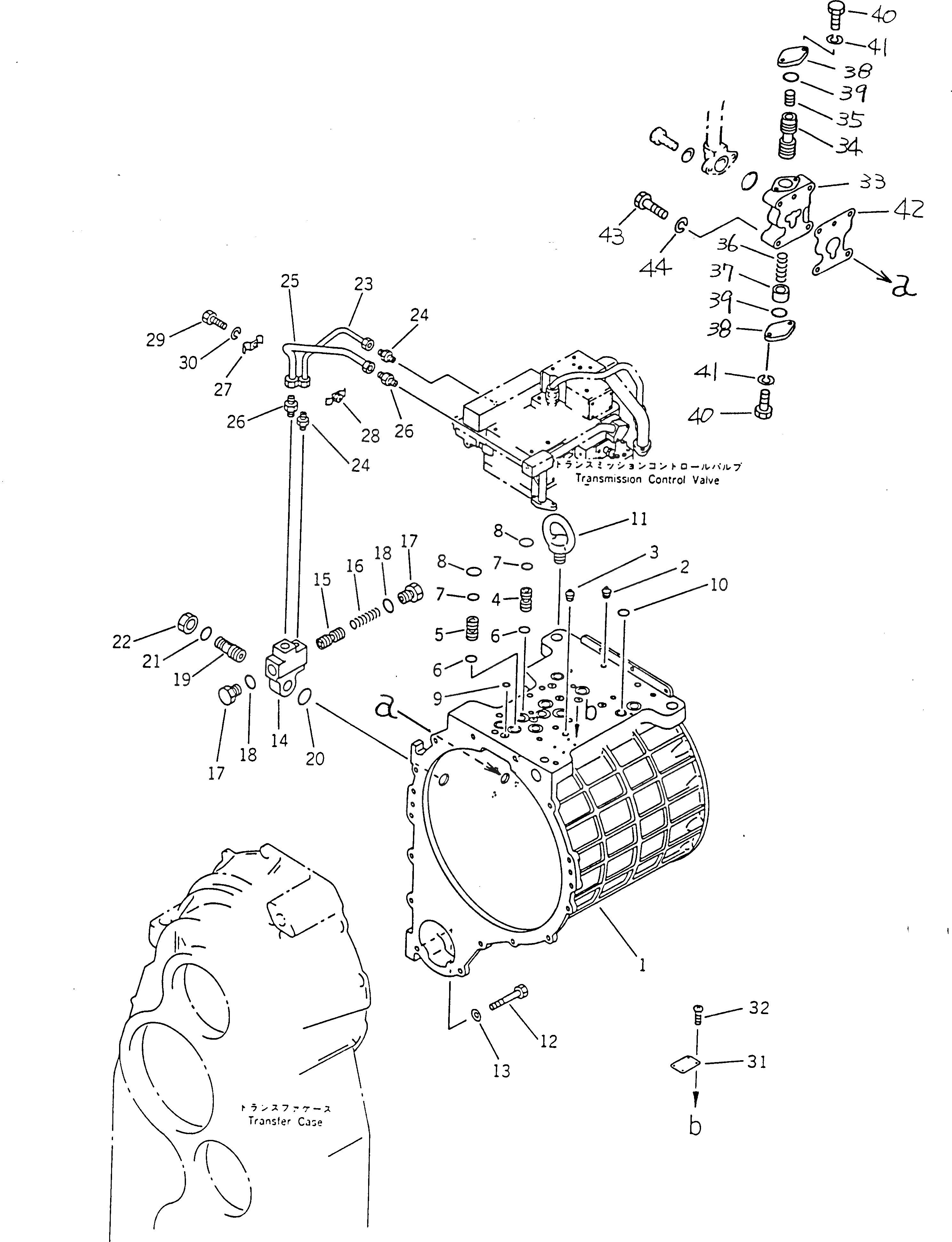 Схема запчастей Komatsu WA700-1 - КОРПУС ТРАНСМИССИИ ТРАНСМИССИЯ