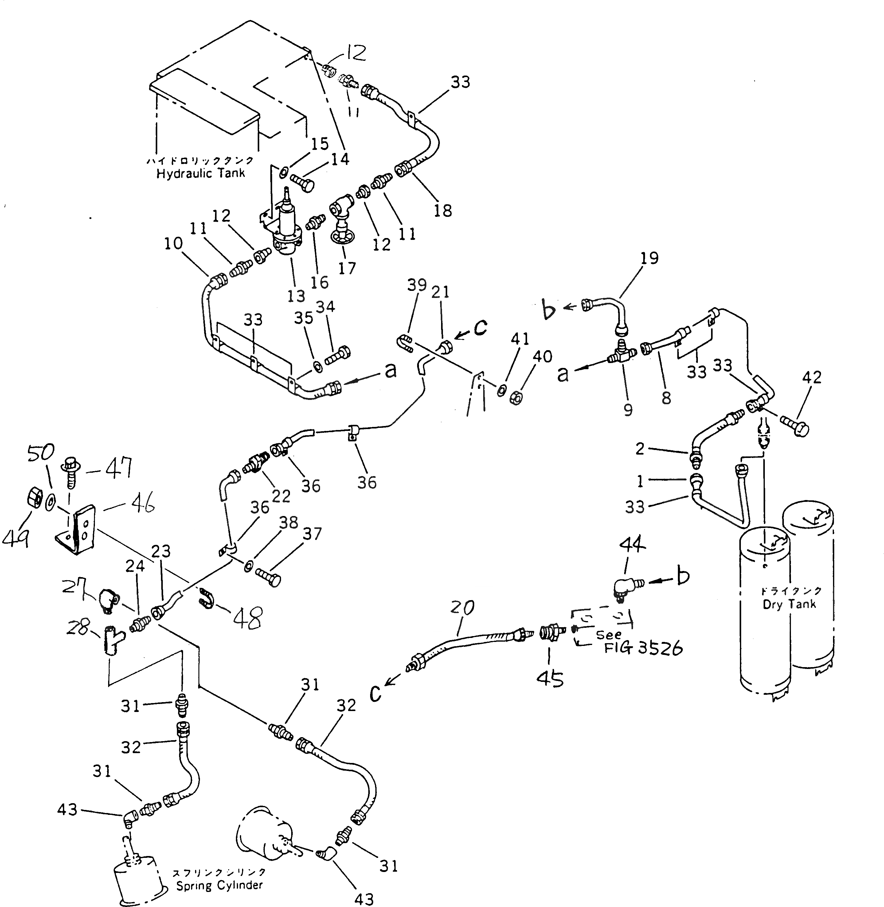 Схема запчастей Komatsu WA700-1 - ВОЗДУХОВОД (СТОЯНОЧНЫЙ ТОРМОЗ) ВЕДУЩ. ВАЛ¤ ДИФФЕРЕНЦ. И КОЛЕСА