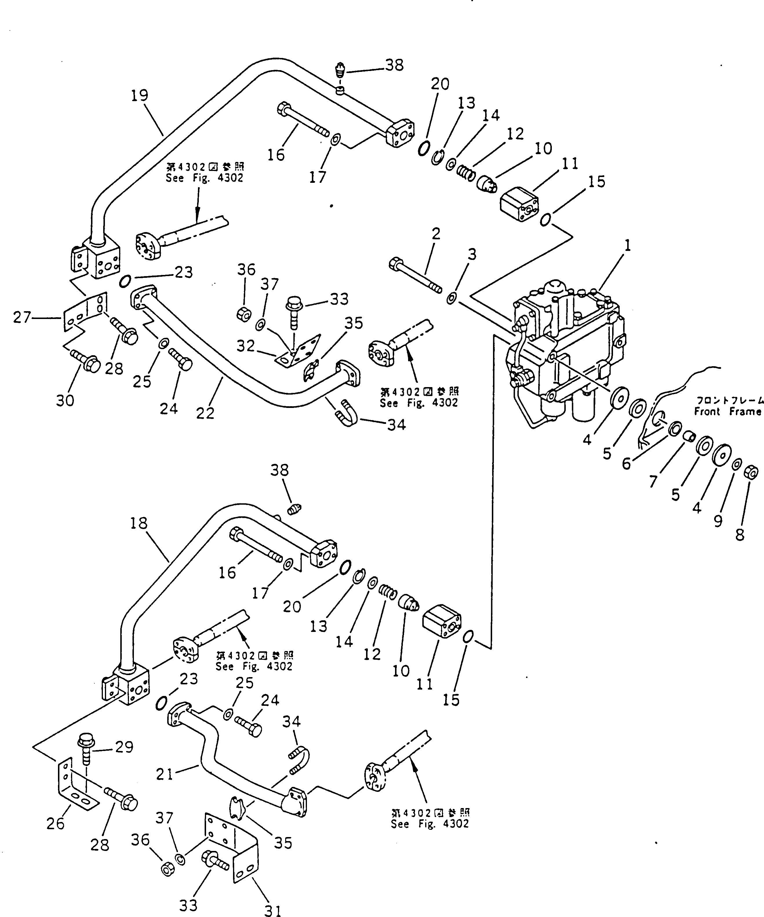 Схема запчастей Komatsu WA700-1 - ГИДРАВЛИКА РУЛ. УПРАВЛЕНИЯ (/) РУЛЕВ. УПРАВЛЕНИЕ И СИСТЕМА УПРАВЛЕНИЯ