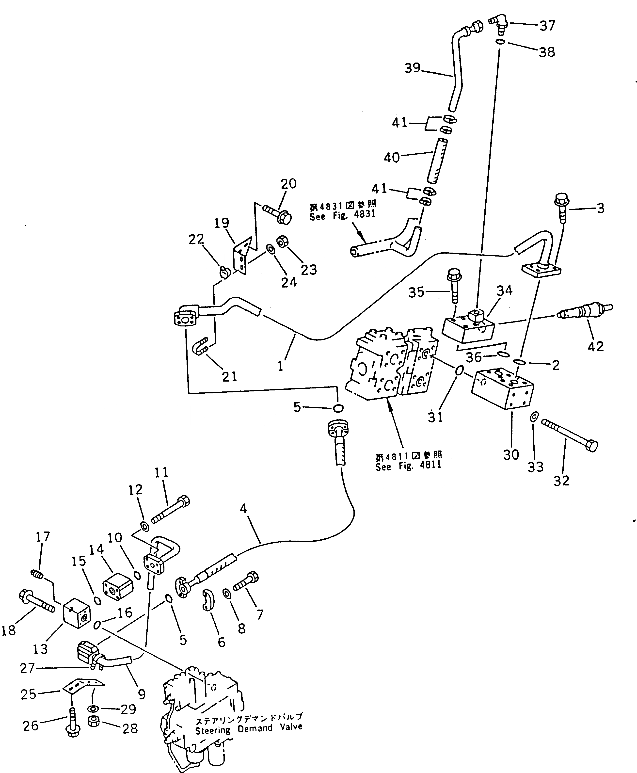 Схема запчастей Komatsu WA700-1 - ГИДРОЛИНИЯ ЭКСТРЕННОГО УПРАВЛЕНИЯ (/)                 ЗАПРАШИВАЮЩ. КЛАПАН) РУЛЕВ. УПРАВЛЕНИЕ И СИСТЕМА УПРАВЛЕНИЯ