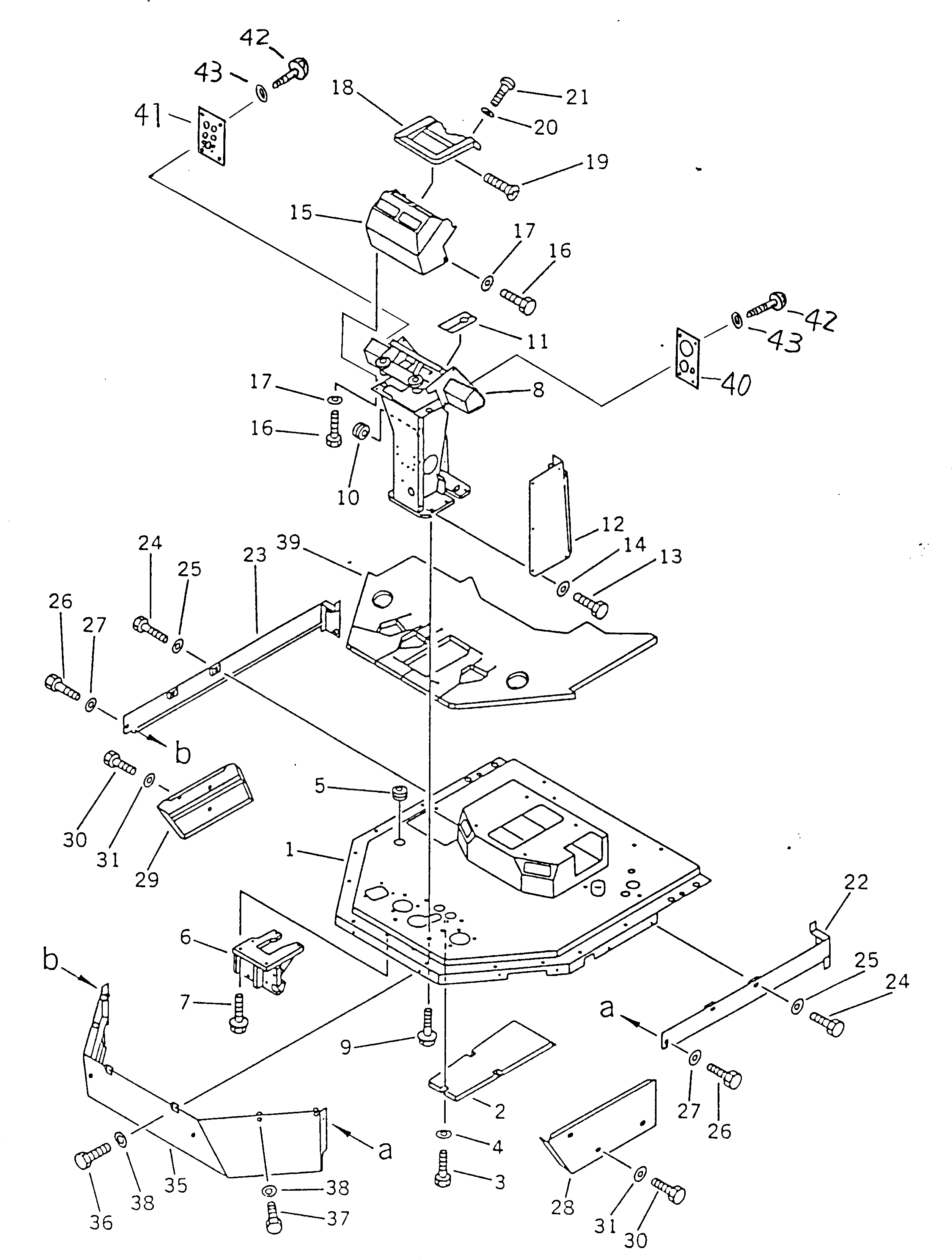 Схема запчастей Komatsu WA700-1 - ОСНОВН. КОНСТРУКЦИЯ РАМА И ЧАСТИ КОРПУСА