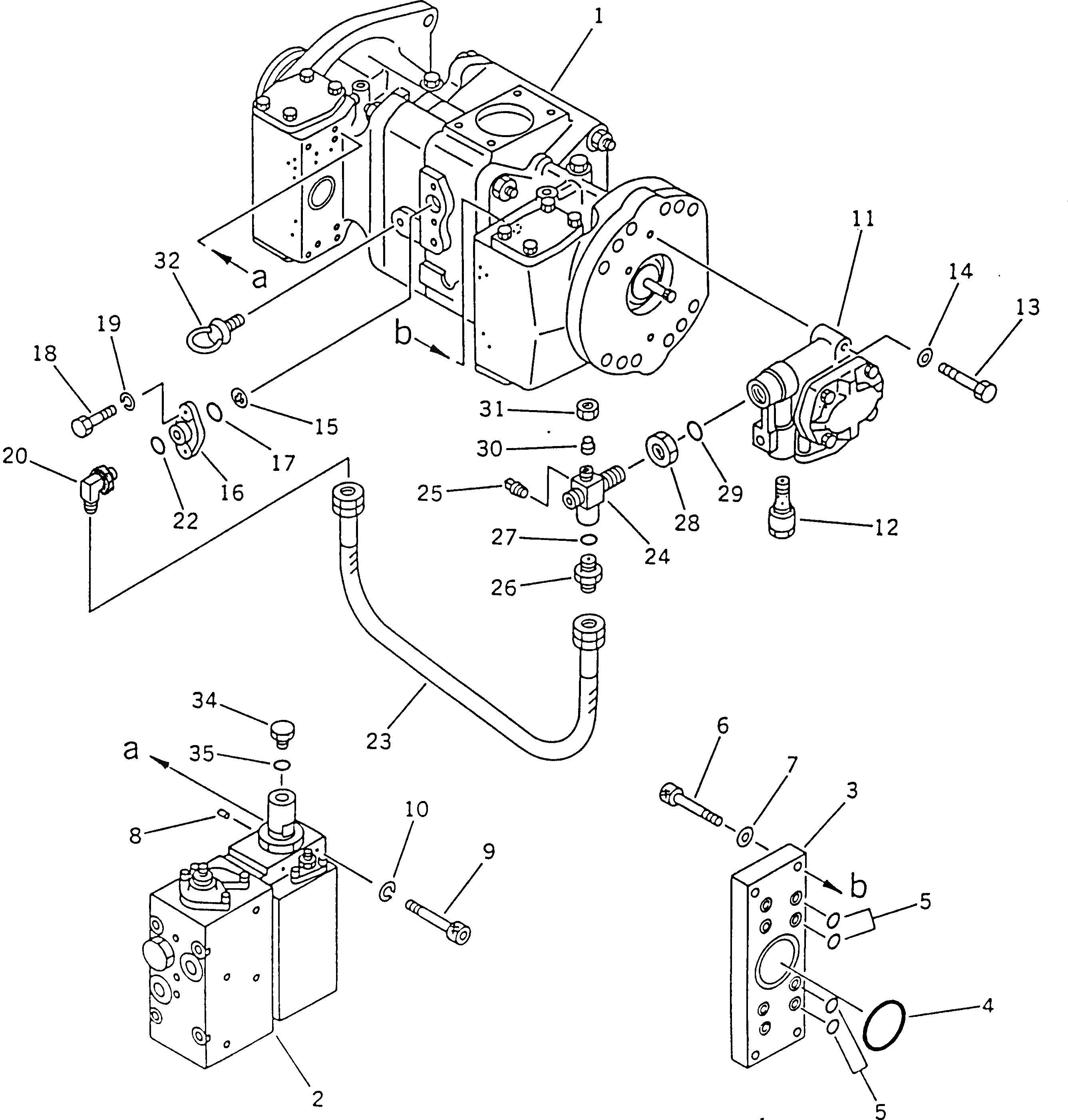 Схема запчастей Komatsu WA700-1 - ПОГРУЗ. НАСОС (/9) УПРАВЛ-Е РАБОЧИМ ОБОРУДОВАНИЕМ