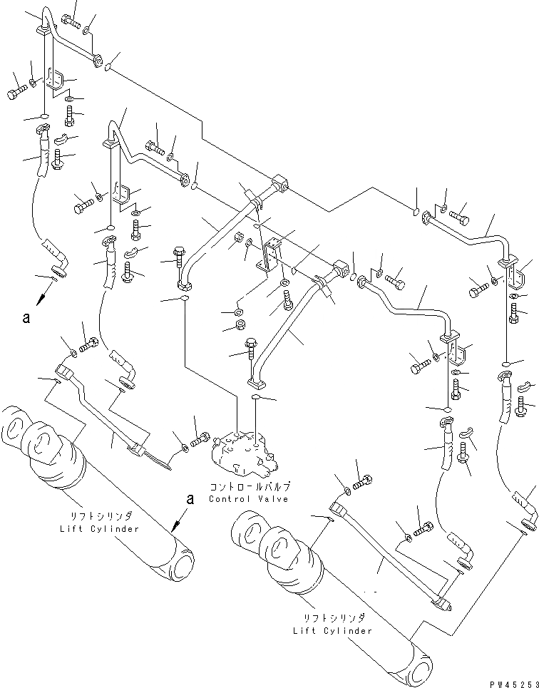Схема запчастей Komatsu WA700-1 - ГИДРОЛИНИЯ (УПРАВЛЯЮЩ. КЛАПАН TO/FROM ГИДРОЦИЛИНДР ПОДЪЕМА) УПРАВЛ-Е РАБОЧИМ ОБОРУДОВАНИЕМ