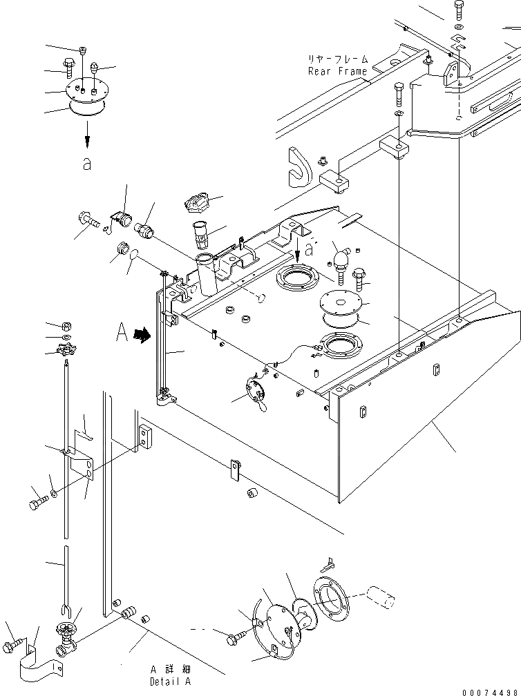Схема запчастей Komatsu WA700-3 - ТОПЛИВН. БАК. (С ТОПЛИВН. БЫСТРОСЪЕМН. МЕХ-М)(№7-) ТОПЛИВН. БАК. AND КОМПОНЕНТЫ