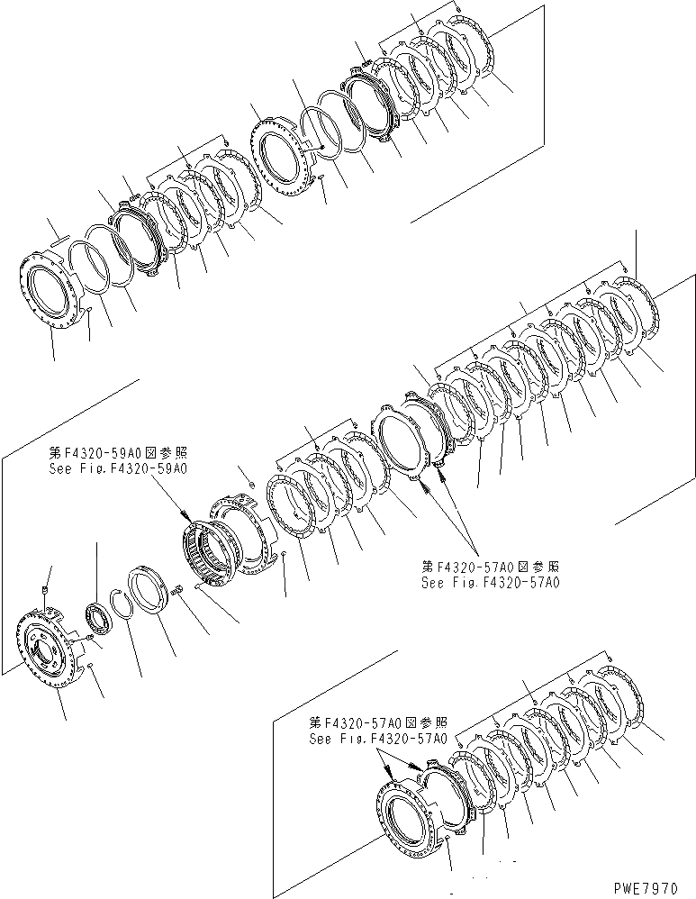 Схема запчастей Komatsu WA700-3 - ТРАНСМИССИЯ ГИДРОТРАНСФОРМАТОР И ТРАНСМИССИЯ