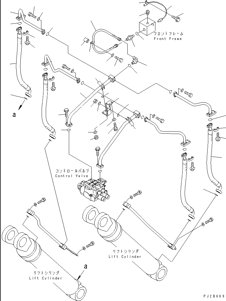 Схема запчастей Komatsu WA700-3 - ГИДРОЛИНИЯ (ЛИНИЯ ГИДРОЦИЛИНДРА ПОДЪЕМА) (/) (С ПОГРУЗ. METER)(№-7) ГИДРАВЛИКА