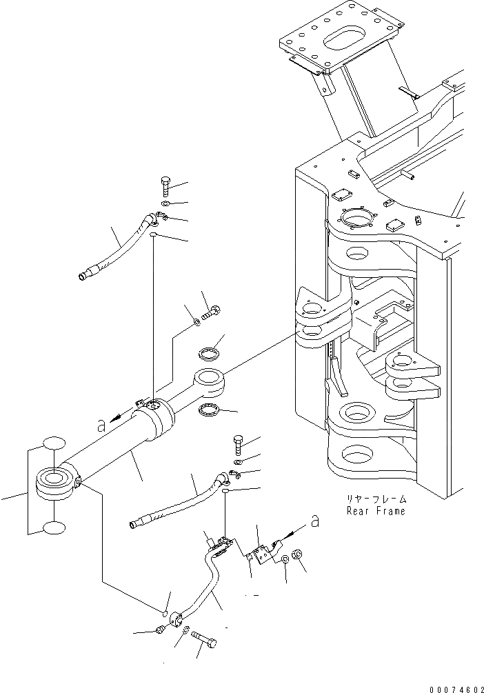 Схема запчастей Komatsu WA700-3 - ЦИЛИНДР РУЛЕВ. УПР-Я (ЦИЛИНДР И ТРУБЫ¤ ПРАВ.)(№7-) ОСНОВНАЯ РАМА И ЕЕ ЧАСТИ