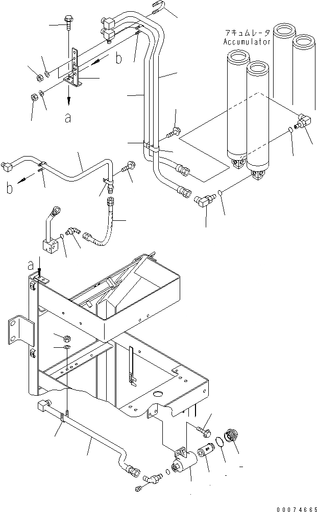Схема запчастей Komatsu WA700-3 - УПРАВЛ-Е ТОРМОЗОМ (АККУМУЛЯТОР ТРУБЫ)(№7-) КАБИНА ОПЕРАТОРА И СИСТЕМА УПРАВЛЕНИЯ