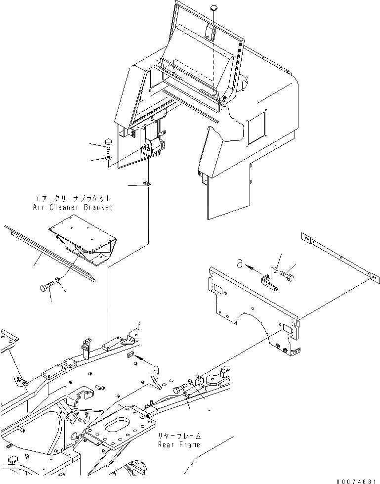 Схема запчастей Komatsu WA700-3 - ОТСЕК ДВИГАТЕЛЯ(ОТСЕК ДВИГАТЕЛЯAND КОМПОНЕНТЫ)(№7-) ЧАСТИ КОРПУСА