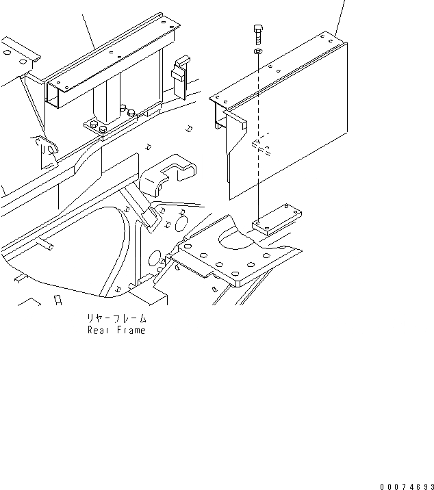 Схема запчастей Komatsu WA700-3 - ОТСЕК ДВИГАТЕЛЯ(БОКОВ. КРЫШКА)(№7-) ЧАСТИ КОРПУСА
