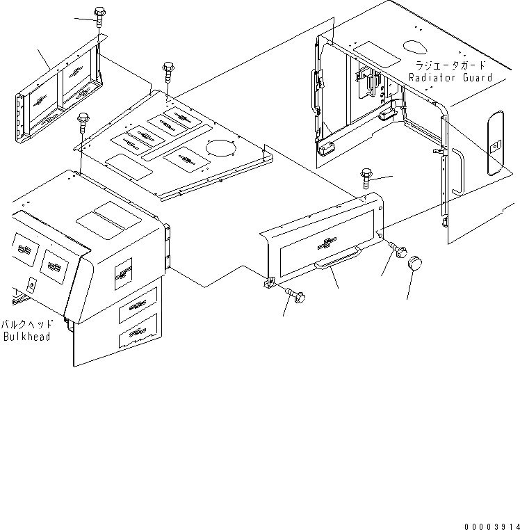 Схема запчастей Komatsu WA700-3 - КАПОТ (ВЕРХН.  КАПОТ)(№-) ЧАСТИ КОРПУСА