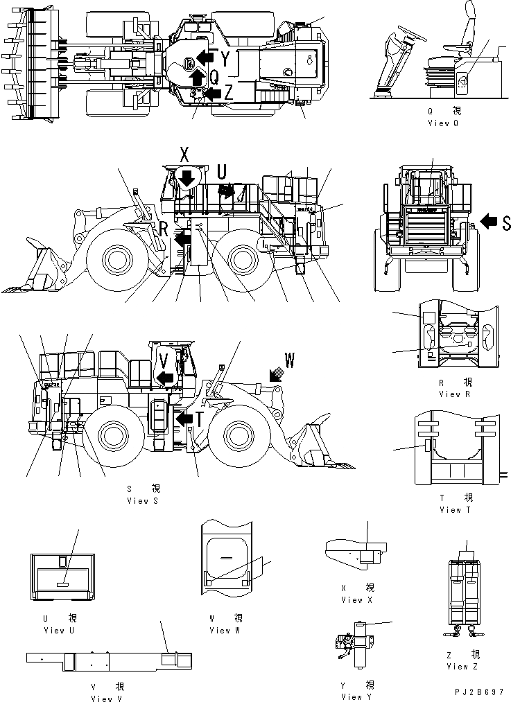 Схема запчастей Komatsu WA700-3 - МАРКИРОВКА (АНГЛ.) (ДЛЯ США)(№-) МАРКИРОВКА