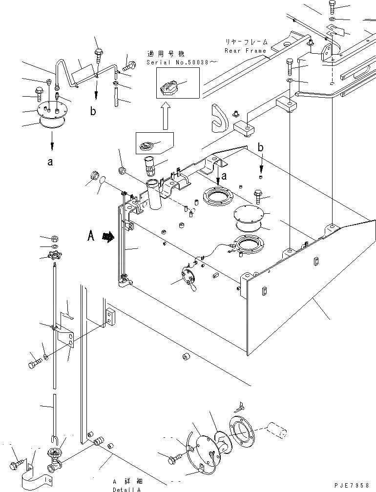 Схема запчастей Komatsu WA700-3 - ТОПЛИВН. БАК.(№-) ТОПЛИВН. БАК. AND КОМПОНЕНТЫ