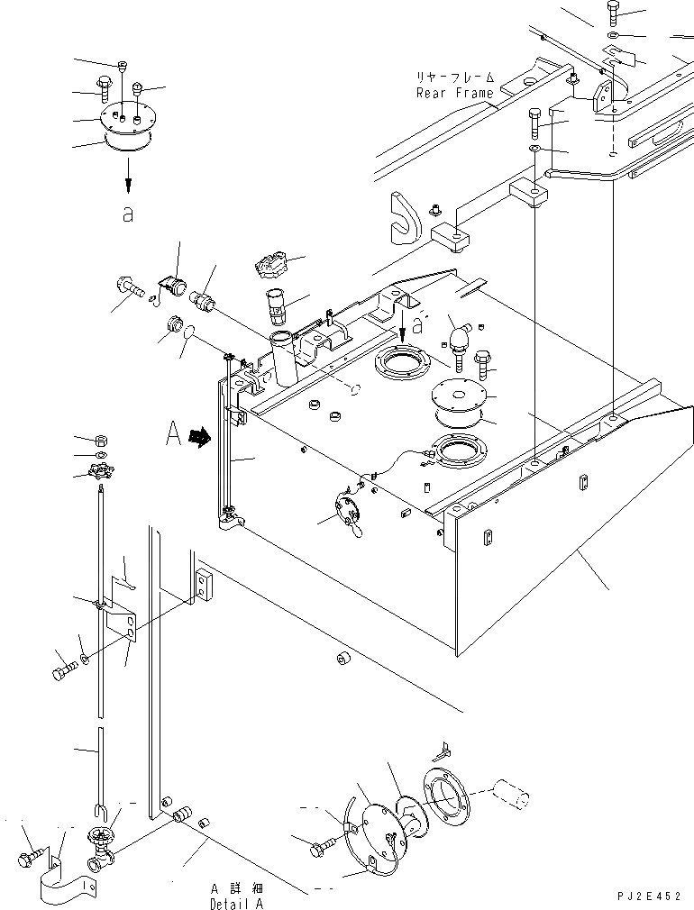 Схема запчастей Komatsu WA700-3 - ТОПЛИВН. БАК. (С ТОПЛИВН. БЫСТРОСЪЕМН. МЕХ-М)(№-) ТОПЛИВН. БАК. AND КОМПОНЕНТЫ
