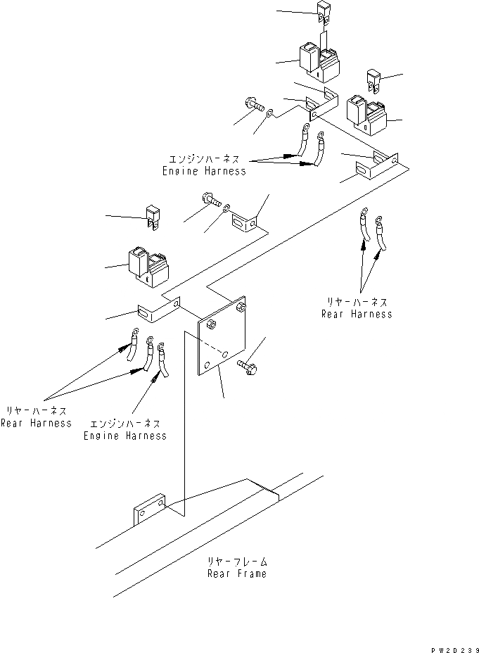 Схема запчастей Komatsu WA700-3 - ЗАДН. Э/ПРОВОДКА (ПРЕДОХРАНИТЕЛЬ)(№-) ЭЛЕКТРИКА