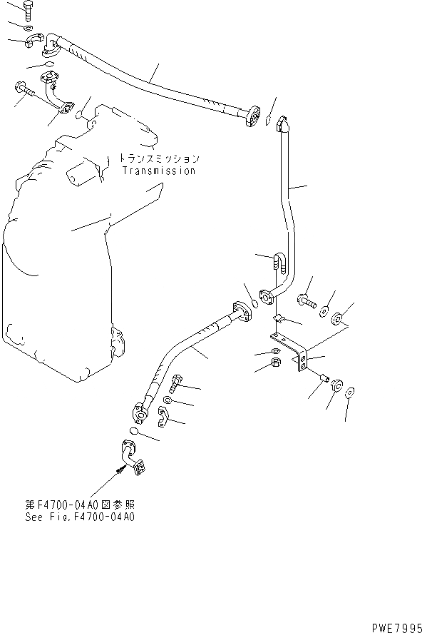 Схема запчастей Komatsu WA700-3 - ГИДРОТРАНСФОРМАТОР И ТРАНСМИССИЯ ЛИНИЯ (ГИДРОЛИНИЯ ТРАНСМИССИИ) ГИДРОТРАНСФОРМАТОР И ТРАНСМИССИЯ