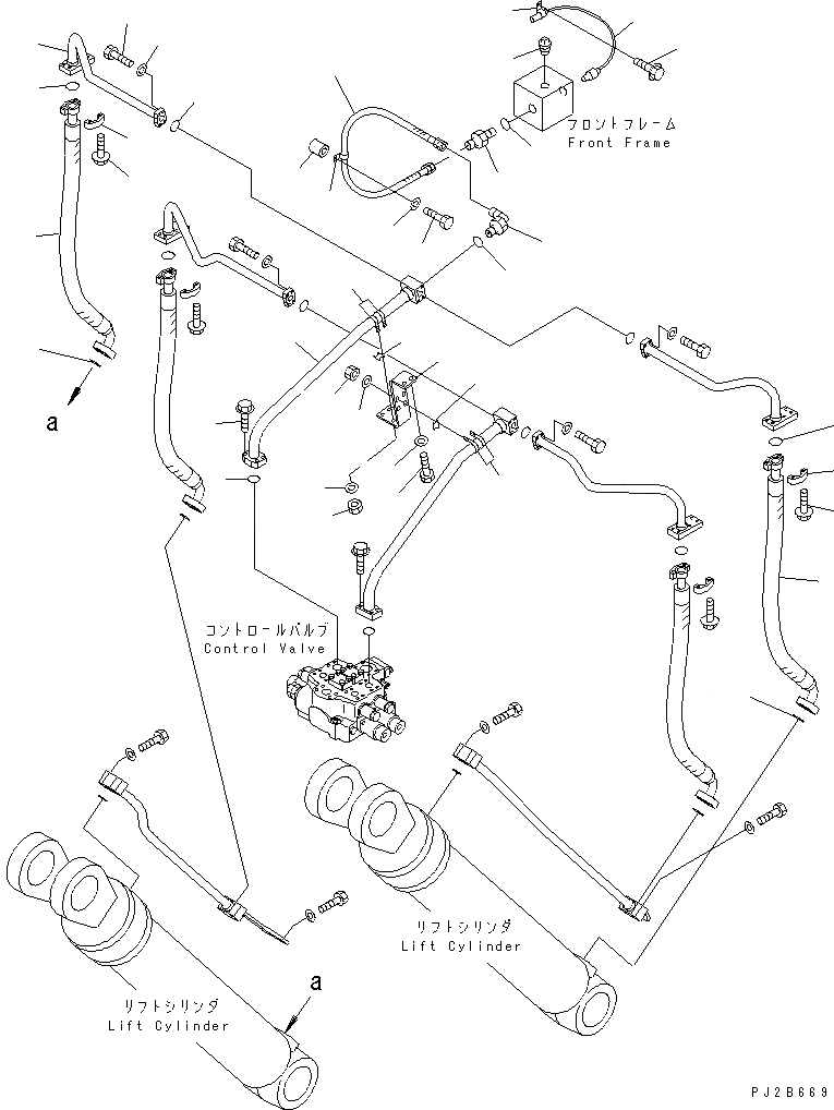 Схема запчастей Komatsu WA700-3 - ГИДРОЛИНИЯ (ЛИНИЯ ГИДРОЦИЛИНДРА ПОДЪЕМА) (/) (С ПОГРУЗ. METER) ГИДРАВЛИКА