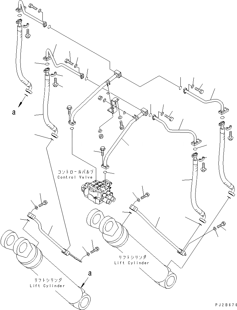 Схема запчастей Komatsu WA700-3 - ГИДРОЛИНИЯ (ЛИНИЯ ГИДРОЦИЛИНДРА КОВША) (/) ГИДРАВЛИКА