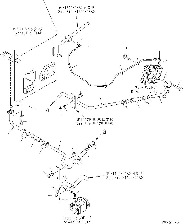 Схема запчастей Komatsu WA700-3 - ГИДРОЛИНИЯ ЭКСТРЕННОГО УПРАВЛЕНИЯ (ВОЗВРАТН. ЛИНИЯ) ГИДРАВЛИКА