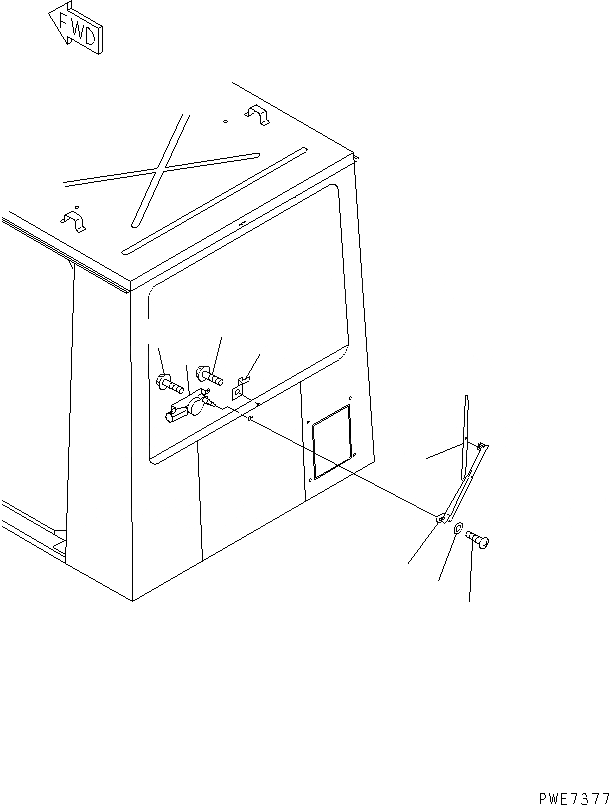 Схема запчастей Komatsu WA700-3 - КАБИНА (ЗАДН. ДВОРНИКИ) КАБИНА ОПЕРАТОРА И СИСТЕМА УПРАВЛЕНИЯ