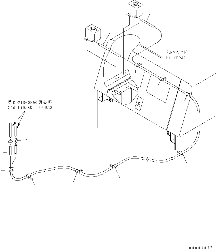 Схема запчастей Komatsu WA700-3 - ПОЛ (БАЧОК ОМЫВАТЕЛЯТРУБЫ)(№-) КАБИНА ОПЕРАТОРА И СИСТЕМА УПРАВЛЕНИЯ