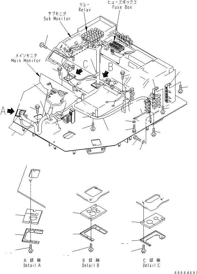 Схема запчастей Komatsu WA700-3 - ПОЛ (ОСНОВН. КОНСТРУКЦИЯ Э/ПРОВОДКА) (ACTIVE РАБОЧ.ING)(№-) КАБИНА ОПЕРАТОРА И СИСТЕМА УПРАВЛЕНИЯ
