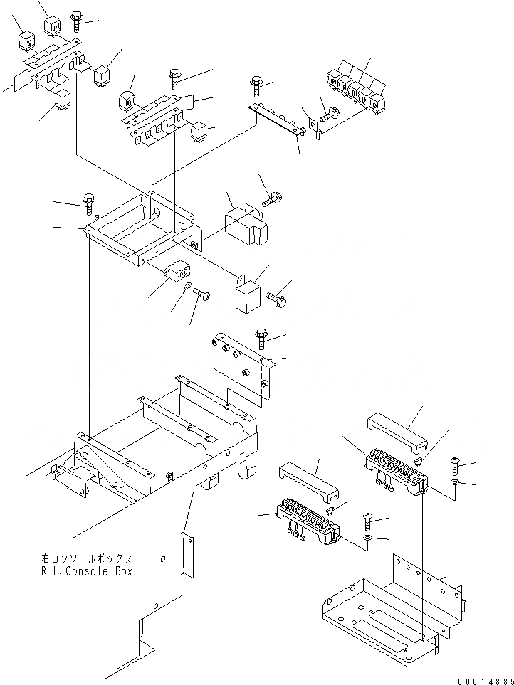 Схема запчастей Komatsu WA700-3 - ПОЛ (РЕЛЕ И ПРЕДОХРАНИТЕЛИ) (С АВТОМАТИЧ. СМАЗКОЙ)(№-) КАБИНА ОПЕРАТОРА И СИСТЕМА УПРАВЛЕНИЯ