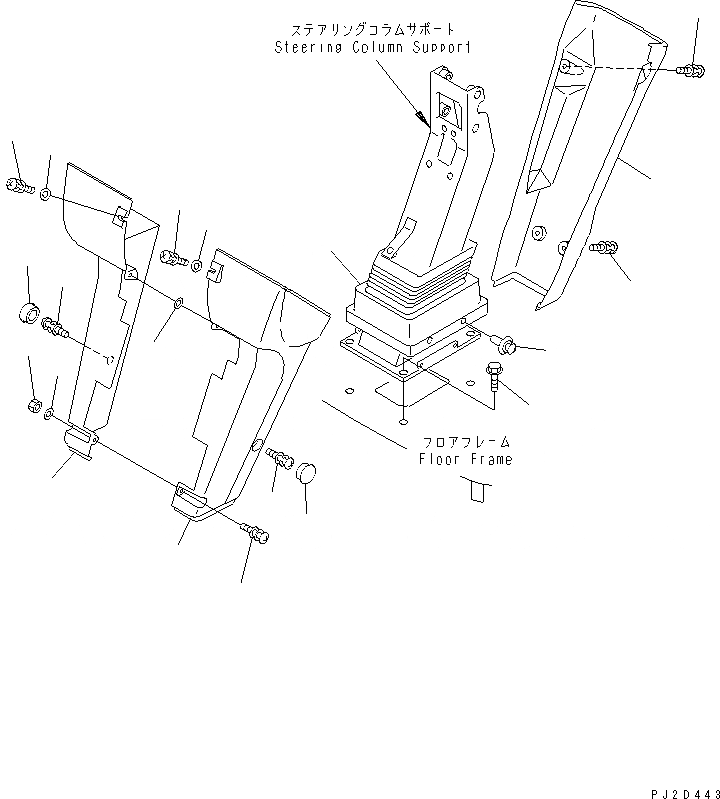 Схема запчастей Komatsu WA700-3 - ПОЛ (КОЛЕСА КОЛОНКА COVER)(№-) КАБИНА ОПЕРАТОРА И СИСТЕМА УПРАВЛЕНИЯ