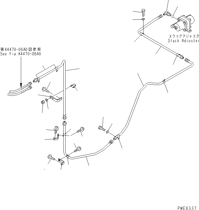 Схема запчастей Komatsu WA700-3 - ТОРМОЗНАЯ ГИДРОЛИНИЯ (ЗАДНИЕ ТОРМОЗА) (/) КАБИНА ОПЕРАТОРА И СИСТЕМА УПРАВЛЕНИЯ