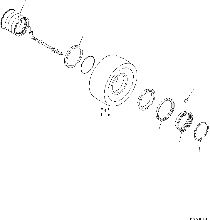 Схема запчастей Komatsu WA700-3 - ОБОД КОЛЕСА (./7-9) (ДЛЯ BIAS ШИНЫ) ПОДВЕСКА И КОЛЕСА