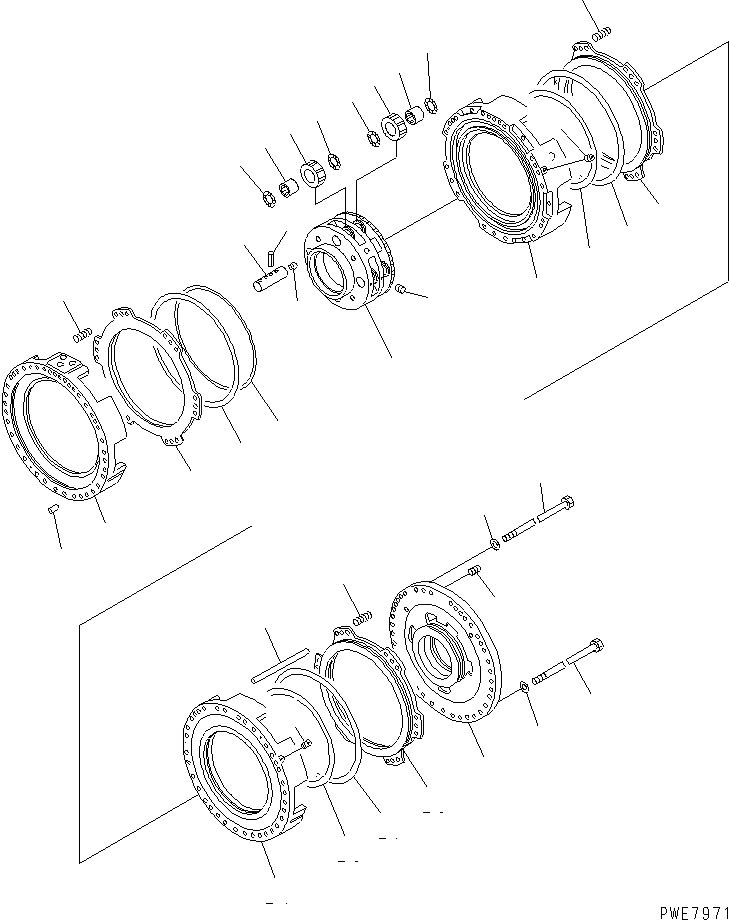 Схема запчастей Komatsu WA700-3 - ТРАНСМИССИЯ ПЕРЕД.¤ 4¤ И РЕВЕРС МУФТА ГИДРОТРАНСФОРМАТОР И ТРАНСМИССИЯ