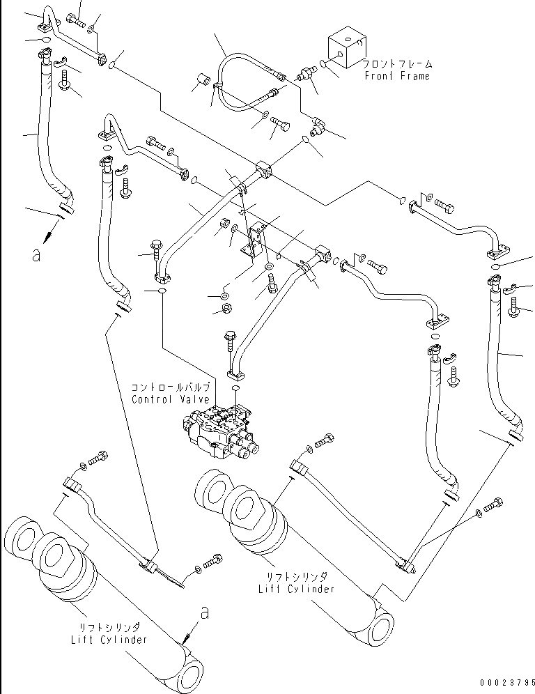 Схема запчастей Komatsu WA700-3 - ГИДРОЛИНИЯ (ЛИНИЯ ГИДРОЦИЛИНДРА ПОДЪЕМА) (/) (ACTIVE РАБОЧ.ING)(№-7) ГИДРАВЛИКА